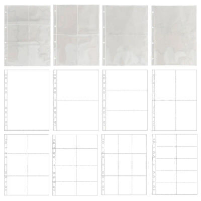 Álbum de fotos A4 transparente, 10 piezas, recarga de páginas, Protector de archivos, 4/11 agujeros, 6 × 4, 8 × 10, 4/11, carpeta de anillas, fototarjetas, tarjetas postales, cuaderno