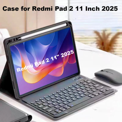 Funda para Redmi Pad 2 11 pulgadas 2025, funda con teclado Bluetooth para Xiaomi Redmi Pad 2 11 pulgadas