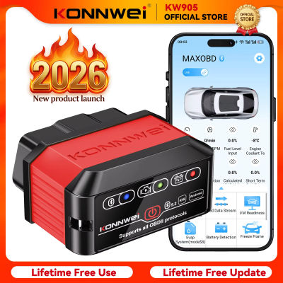 Escáner OBD2 Profesional para Automóviles KONNWEI KW905 2026, Bluetooth 5.0 para Android/iOS, Lector de Códigos, Herramienta de Diagnóstico