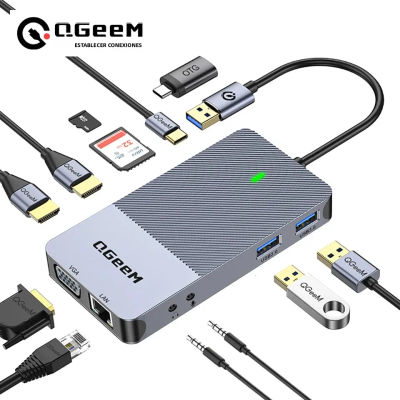 Base de Conexión USB 3.0 QGeeM, Hub USB de Pantalla Triple, Monitor Dual, Base de Conexión para Laptop USB C Compatible con MacBook M1