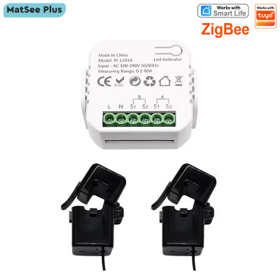 Monitor de Energía ZigBee Smart Life, Bidireccional de 1, 2 Canales con Sensor de Corriente, Monitor de Energía por Aplicación, CA 100-240V, Funciona con Tuya