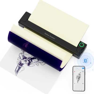 MP-8018T Mini impresora de tatuajes A4 portátil inalámbrica Bluetooth A4 máquina de transferencia de tatuajes Compatible con iPhone Android Phone