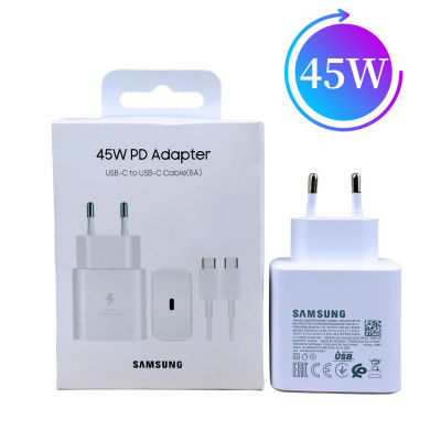 Cargador Samsung Original 45W adaptador tipo C de carga súper rápida para Galaxy S23 S24 Ultra S20 S22 S21 + Z Fold 5 4 3 Flip 5 4 3 teléfono