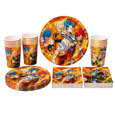 Kit de Adornos para Fiesta Temática de Dragon Ball con Son Goku, Decoración para Baby Shower, Cumpleaños de Niños Pequeños, Pancarta de Globos, Decoración para Pastel