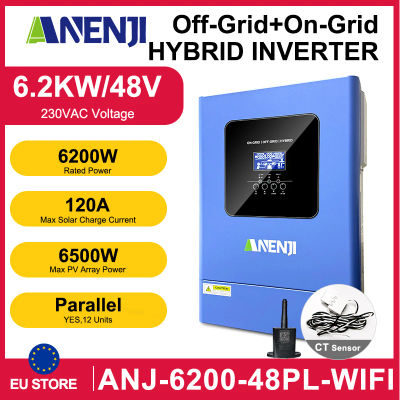 Inversores ANENJI 6.2KW 48V inversor Solar híbrido paralelo en fuera de la red onda sinusoidal pura MPPT120A cargador Solar para Panel Solar PV