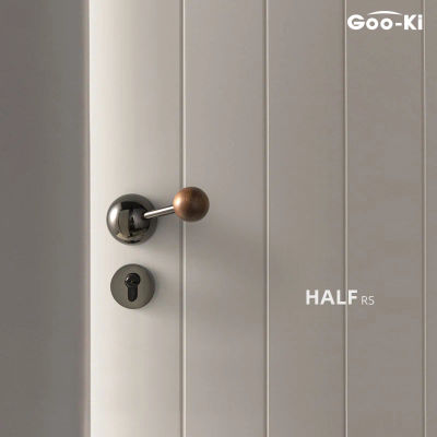 Cerradura de nogal negro semicírculo para puerta de dormitorio de estilo americano, cerradura de manija de puerta Interior de muebles, juego de cerradura de manija de puerta Interior