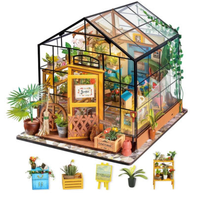 Casa de Muñecas en Miniatura Rolife, Casa de Flores de Cathy, Kit de Muebles de Madera para Casa de Muñecas con LED, el Mejor Regalo de Cumpleaños