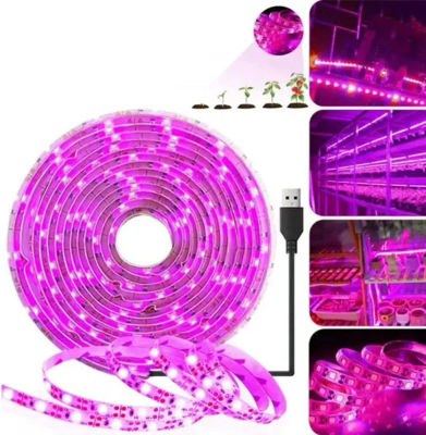 Tira de luces LED para cultivo de plantas de 5V, LED USB de 5V, 1-5m, Chip LED de espectro completo para invernadero, plántulas de flores, tienda de cultivo hidropón