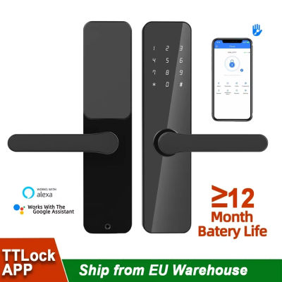 Cerradura inteligente con Control por aplicación TTLock, cerraduras digitales con teclado de manija, cerradura electrónica para el hogar, Hotel, alquiler, conexión Bluetooth