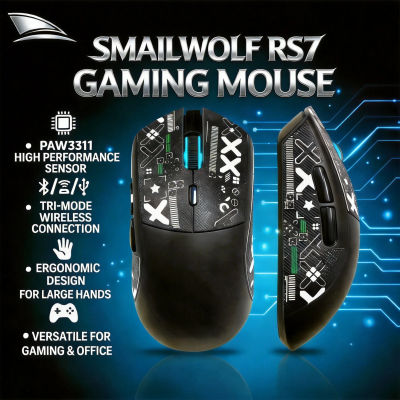 Ratón Inalámbrico Bluetooth SMAILWOLF RS7, Tres Modos, para Juegos, Portátil, Computadora de Escritorio, PAW3311, Apto para Manos Grandes