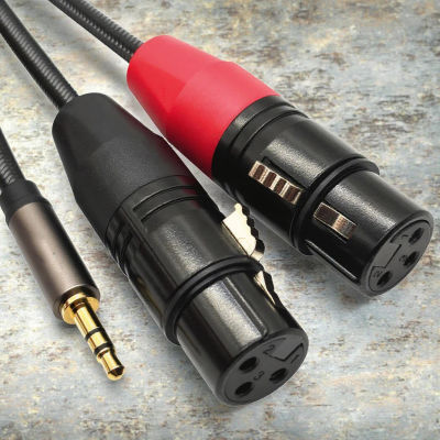 Cable de audio Jack de 3.5 mm a XLR, estéreo TRS macho a hembra, divisor dual XLR para mezcladoras, altavoces y amplificadores
