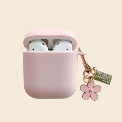 Funda para AirPods 3/4, funda suave de TPU rosa con flor Simple de silicona para auriculares inalámbricos, funda protectora para Airpods Pro/Pro2