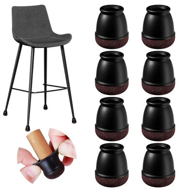 Protectores de suelo de patas de silla redonda negra, cubierta de pie, pies de mesa de muebles de silicona diagonales para suelos de madera dura, protección de mesa