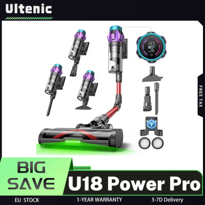 Motor de 600 W, aspiradora inalámbrica Ultenic U18 Power Pro, potencia de succión de 55 KPA, hasta 80 minutos de autonomía, tiempo de carga de 4 a 5 horas, autonomía extrema y control total, sistema