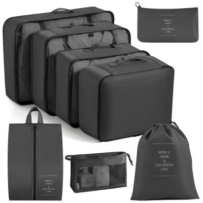 Juego de 6/8 Uds. De bolsas de viaje, organizador de ropa, equipaje, organizador de viaje, manta, zapatos, organizadores, bolsa, maleta, cubos de embalaje