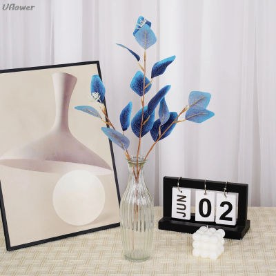 Planta Artificial de rama larga de eucalipto de otoño, hojas de imitación, flores de seda para el hogar, boda, decoración de mesa DIY, plantas falsas