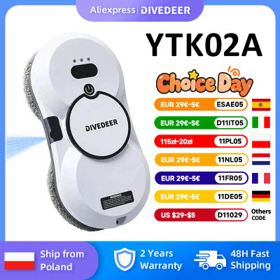 DIVEDEER-Robot de limpieza de ventanas, motor sin escobillas, pulverizador de succión grande, aspirador eléctrico anticaída con Control remoto