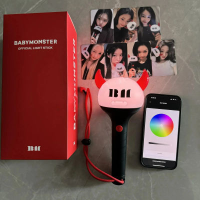 Kpop BABYMONSTER Barra de luz oficial con Bluetooth BAEMON lámpara de mano para concierto luz de Flash para fanáticos RORA ASA RUKA fluorescente