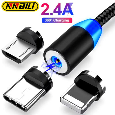NNBILI Cable USB magnético LED Cable de carga rápida tipo C cargador magnético carga de datos Cable Micro USB Cable de teléfono móvil Cable USB