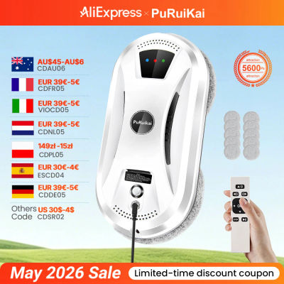 Robot Aspirador Ultrafino PuRuiKai, Robot Limpiacristales Eléctrico para Ventanas, Control Remoto para el Hogar