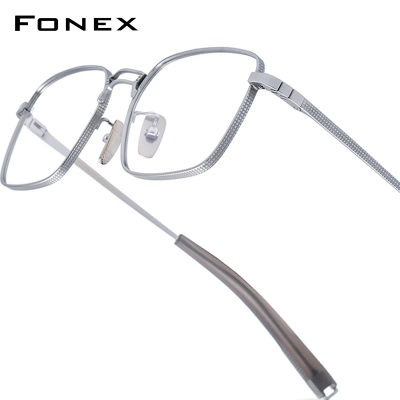 Montura de gafas de titanio FONEX para hombre, gafas cuadradas de nuevo diseño de marca para hombre, gafas personalizadas japonesas ultraligeras de alta calidad DRX8827