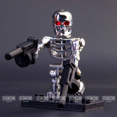 Cromo cráneo Terminator T800 Robot bloques de construcción Mini figuras de acción de juguete