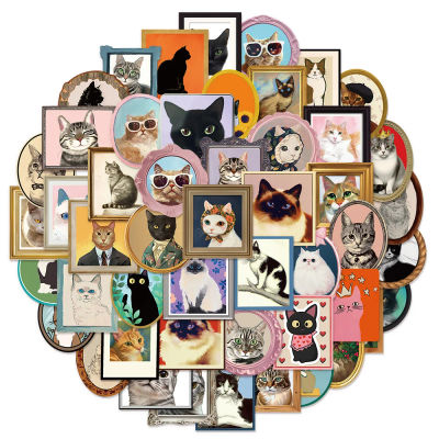50 Uds. De pegatinas de grafiti divertidas con decoración de gato, funda de teléfono DIY, cuaderno, álbum de recortes, pegatinas para teléfono