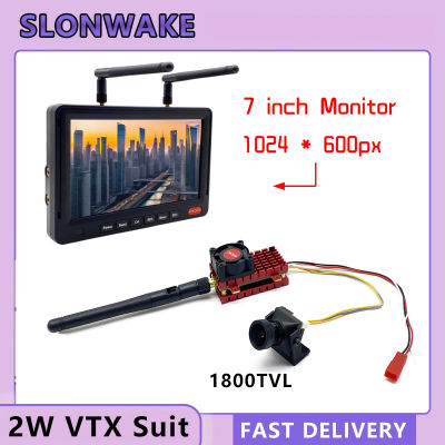 SLONWAKE 5,8G 2W VTX FPV 1800TVL cámara Starlight Night 7 "1024*600px Monitor LCD con DVR para Dron RC
