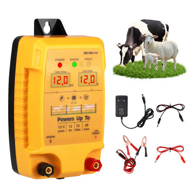 Energizador de cerca eléctrica 3J 12KM, cargador de cerca, controlador de granja portátil OEM, energizadores de cerca eléctrica de CA