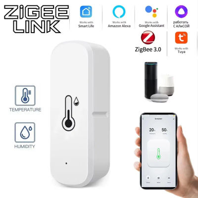Sensor de Temperatura y Humedad Zigbee 3.0, Monitor Inteligente para el Hogar, Alertas por Aplicación, Control por Voz a través de Alexa, Google Home, Tuya Smart