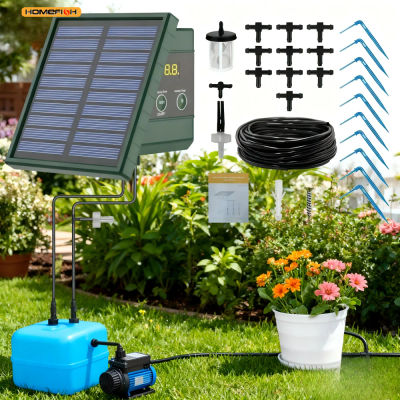 Sistema de riego por goteo automático con energía Solar, bricolaje, para camas elevadas, invernaderos, jardines vegetales, plantas colgantes para balcón, 1 ud.
