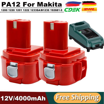 Para batería Makita PA12 12V/4.0Ah Ni-Mh para Makita 1200 1220 1201 1222 1233SA/B1235 baterías de herramientas eléctricas con cargador