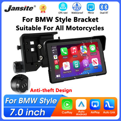 Pantalla Carplay Universal para motocicleta de 7 pulgadas, navegación GPS para BMW Styel, soporte para Moto, Monitor inalámbrico Carplay Android Auto BT
