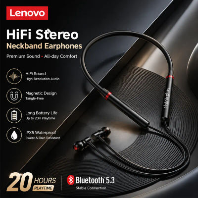 Auriculares Bluetooth Originales Lenovo HE05X, Auriculares Impermeables, Sonido HIFI, Auriculares Magnéticos con Banda para el Cuello, Auriculares Deportivos, Regalo