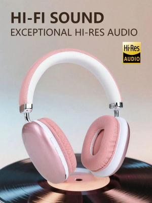 Auriculares Bluetooth Inalámbricos Over-Ear, HiFi, para Música y Juegos, Cómodos, con Micrófono, para iPhone, Android, PC, Viajes, Deportes, Regalo, Color Rosa
