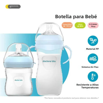Biberón de PP para bebé, biberón para recién nacido de 150/240/330ML con asa, biberón para alimentación de bebés, suministros de alimentación para recién nacidos, sin BPA