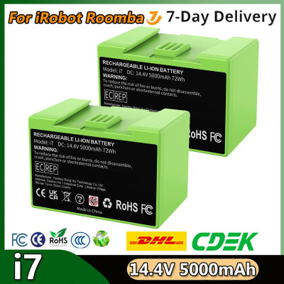 Para iRobot Roomba i7 batería recargable 14,4 V 5000mAh para i3 i4 i5 i6 i7 i8 J7 E5 Series batería de repuesto para aspiradora