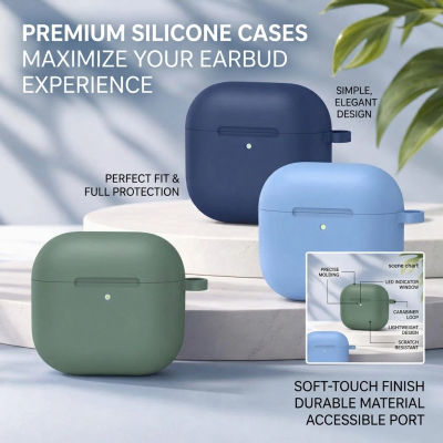 Funda protectora para Apple AirPods 5, de silicona de color sólido y diseño de una sola pieza, que mejora la seguridad del dispositivo.