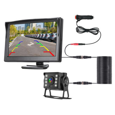 Paking-cámara de visión trasera Universal para coche, Monitor de 5 pulgadas para camión, CCD, pantalla HD, LED, visión nocturna, resistente al agua
