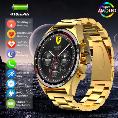 Reloj inteligente del color del acero inoxidable del oro de la plata de Hotsale 1.58 pulgadas Bt Call Nfc Smartwatch de carga inalámbrica