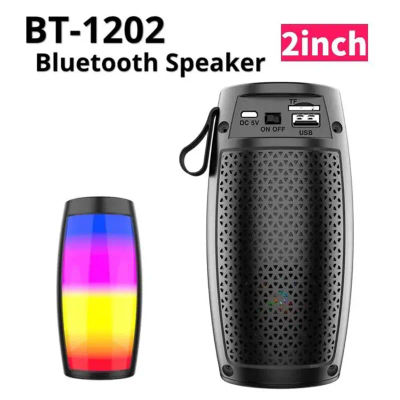 Lanfy Altavoz Bluetooth portátil BT-1202 con colorido espectáculo de luces LED 360