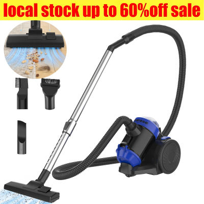 Aspiradora horizontal de 1200 W con filtro HEPA, capacidad de 1.5 litros, sin bolsa, adecuada para alfombras, suelos duros y pelo de mascotas.