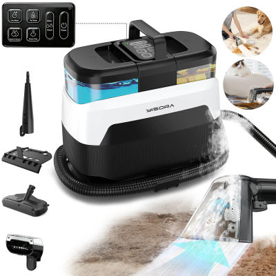 Grenintol-Yisora W08 Limpiador de Alfombras Portátil 1650W 4 en 1, Limpiador de Tapicería a Vapor 35000Pa, Aspiradora de Extracción por Pulverización para Sofá, Colchón, Coche, Manchas de Mascotas