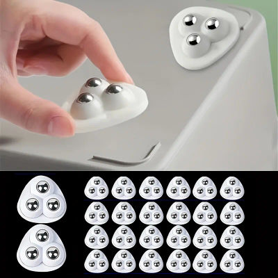 20 ruedas giratorias autoadhesivas mini de 360 grados ° Ruedas Giratorias Silenciosas para Muebles con Rodamientos de Acero Inoxidable Blanco/Negro