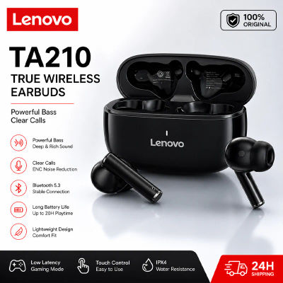 Auriculares inalámbricos Bluetooth Lenovo TA210 con micrófono integrado, puerto de carga, aislamiento de ruido y diseño cómodo que cubre toda la oreja. Nuevo.