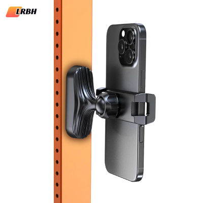 Soporte Magnético para Teléfono LRBH, 360 ° Soporte Ajustable y Retráctil Universal Manos Libres para Gimnasio, Montacargas, Cocina, Compatible con Todos los Teléfonos