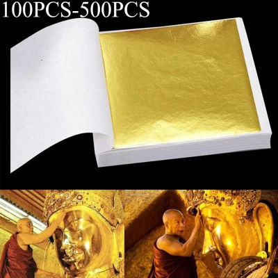 9x9cm 100/500 hojas prácticas K hoja de oro pura brillante para líneas de muebles dorados manualidades de pared decoración
