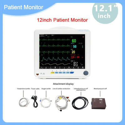Monitor de paciente multiparámetro de pantalla de 12 pulgadas TFT uso humano/v veterinario animal 6 parámetros ETCO2 IBP opcional para capnografo