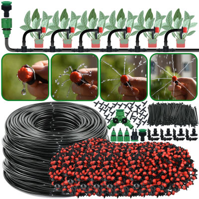 KESLA Garden-Kit de riego por goteo de 1/4 pulgadas, sistema de riego automático, boquillas para tierras de cultivo, bonsái, plantas, flores, verduras, invernadero