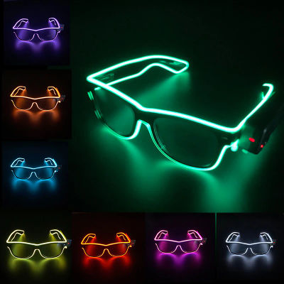 Nuevas gafas con luz LED brillante inalámbrica para fiesta Rave, gafas de sol luminosas con mosaico de neón, gafas para discoteca y club